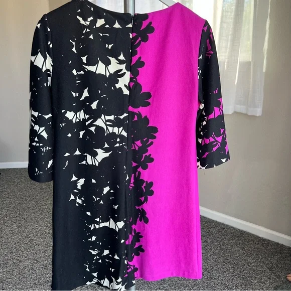 Donna Morgan Fuchsia and Black Floral Dress - Picture 4 of 7